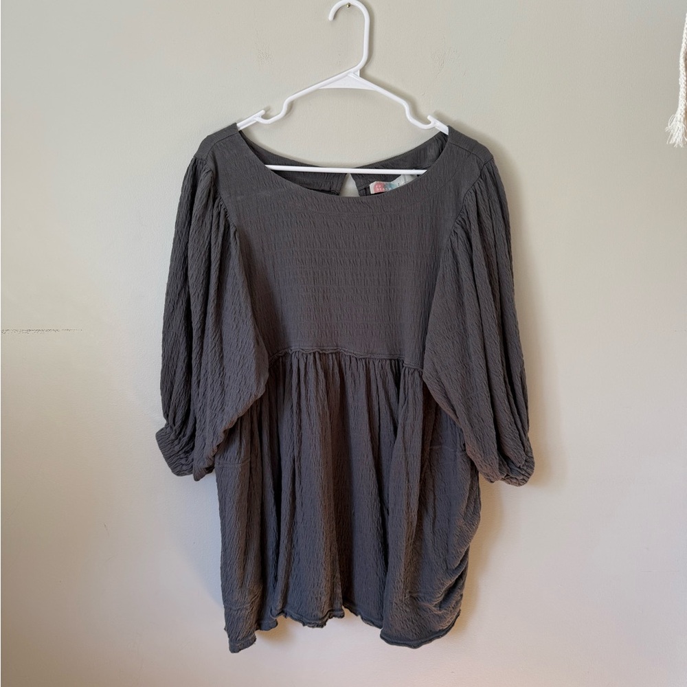 Free People Get Obsessed Babydoll Dress Small Pewter
